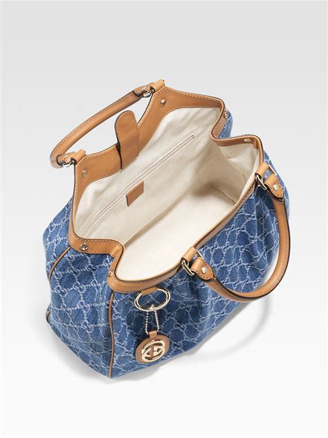 gucci sukey medium tote replica|Gucci denim bucket bags.